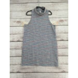 Akemi + Kin Anthropologie Sleeveless Knit Dress Womens L Blue Striped Turtleneck